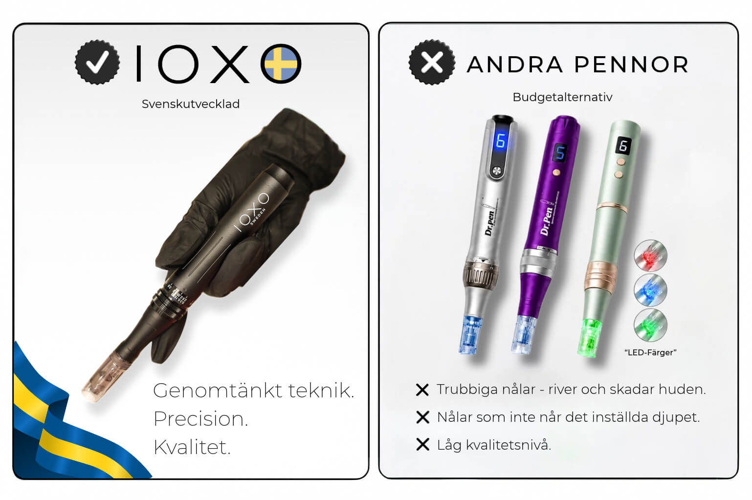 Vad skiljer nålarna åt?